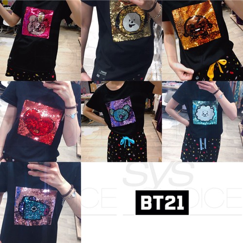 BT21 Oficial Artículos Auténticos Pijama Spangle 7 Caracteres de Hunt Ropa | eBay