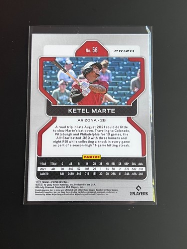 Ketel Marte 2022 Panini Prizm #56 Red Arizona Diamondbacks - Picture 2 of 2