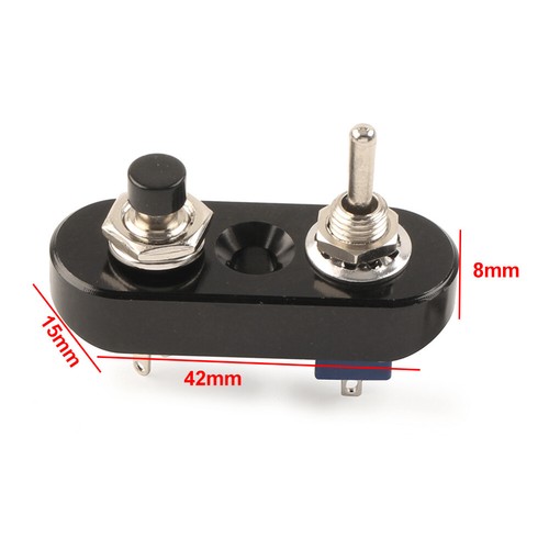 7/8" CNC Handlebar Mini Dual Toggle Switch Push Button Fit Horn Headlight ON-OFF - Picture 7 of 8