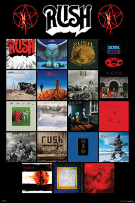 Rush Album Covers 24x36 Poster Rock Canada Fantasy Clockwork Angels Progressive!