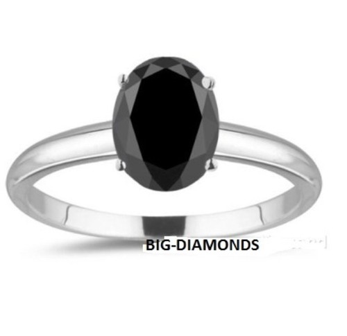 0.50 ~ 5.00Ct solitario diamante negro formas de lujo anillo de plata de ley 925 - Imagen 5 de 16