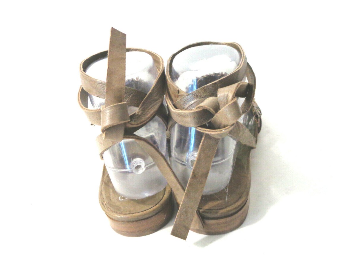 Barney’s coop leather sandals COOP BARNEYS NY 37.5 Taupe Pleated Leather Flat Sandals  main image 2