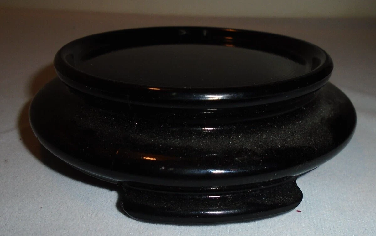 Ebony Black Depression Glass Vase, Deco Mod Vintage Rose, 51 OFF