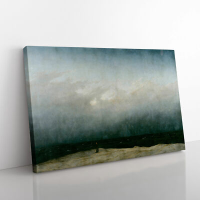 Der Mönch am Meer von Caspar David Friedrich Leinwand Wandbild Kunstdruck gerahmt Deko
