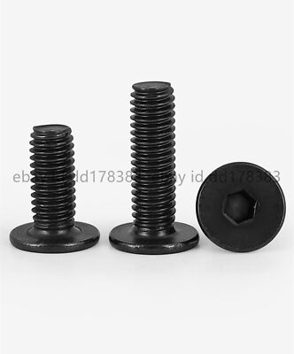 Black 304 Stainless Steel Allen Hex Socket Utrathin Flat Head Screws M4 M5