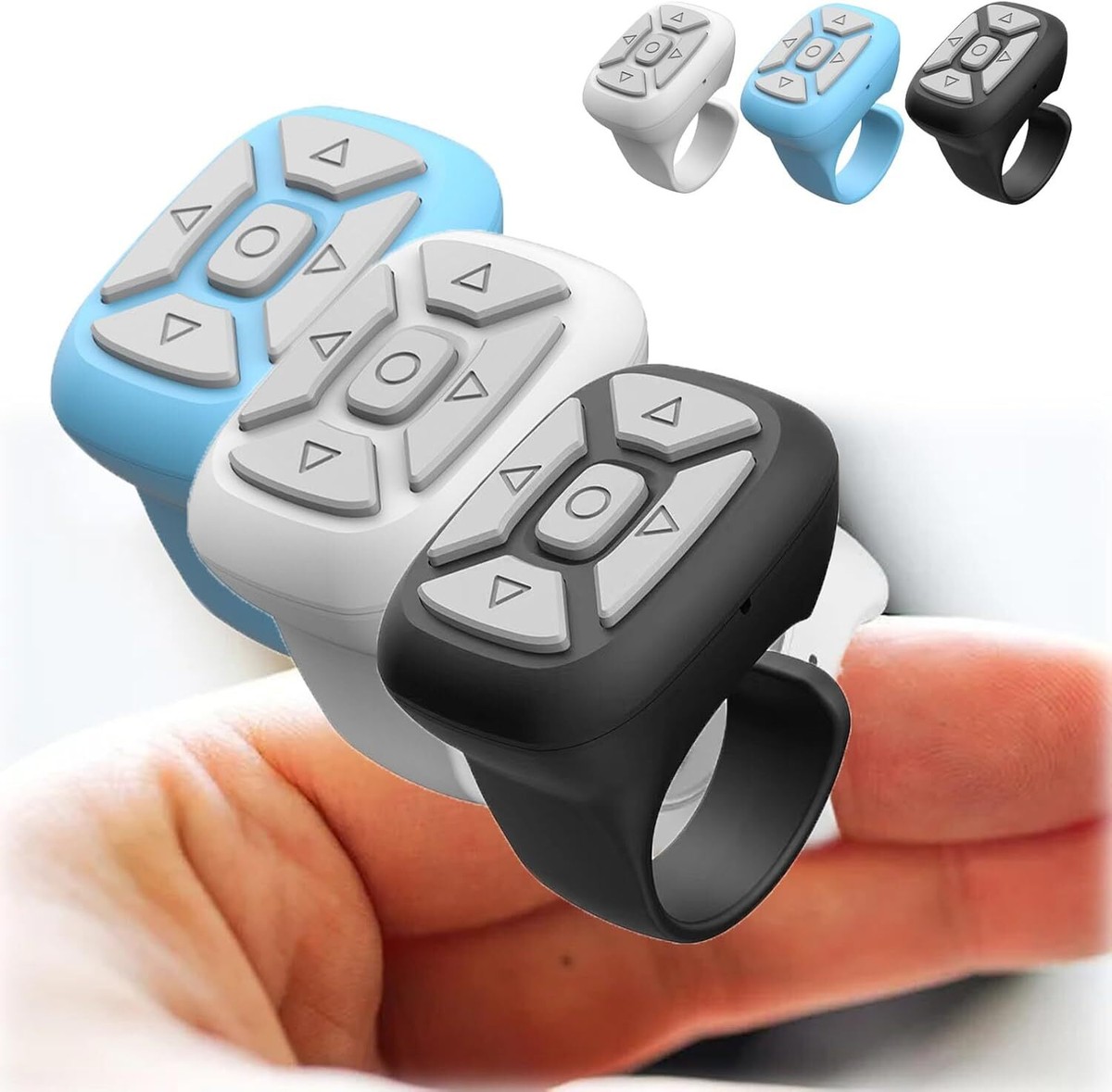 Ranliy Fingertip Wireless Bluetooth Remote Control, Bluetooth Scrolling Ring Remote Fingertip Video Controller Finger Scroller Remote Control Ring Blu - View #6