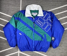 Vtg 90’s Columbia Winter Jacket Coat Sz Small Blue Green Stripe Streetwear Logo