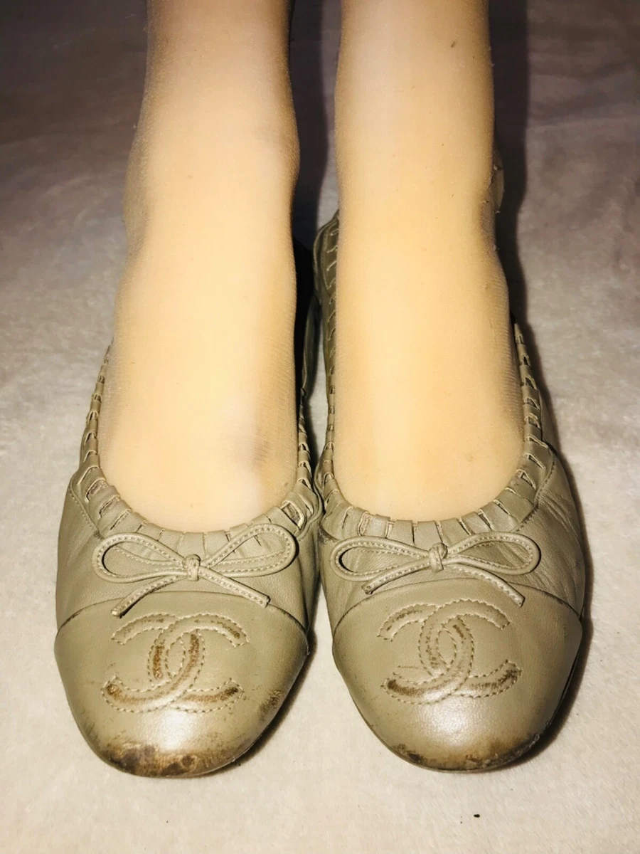 chanel cap toe ballet flats