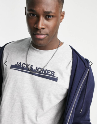Jack & Jones Mens Crew Neck Gray T-Shirt  ''X-Large'' LR117