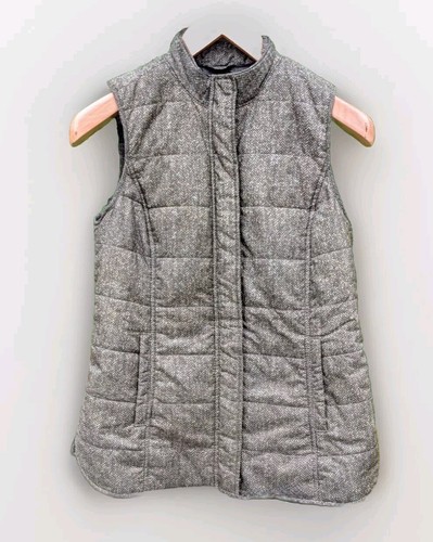 J. Jill Balsam Green Women's XS Herringbone Print Zip Puffer Vest - Picture 4 of 13