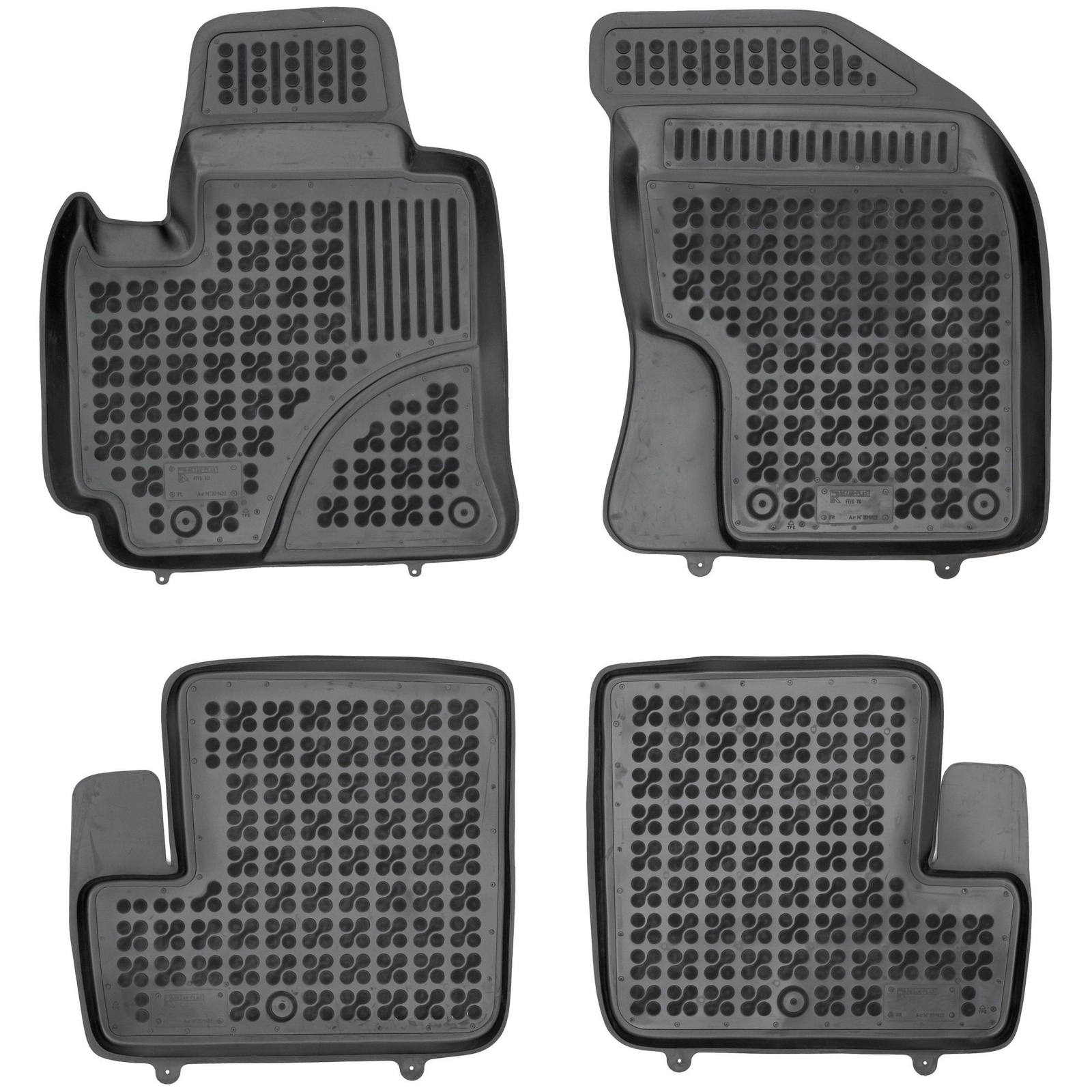 Tapis de sol Toyota RAV4 II 2003-2005 en caoutchouc noir Rezaw-Plast