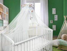 Canopy Holder Pole Bar Drape Mosquito Net with Ribbon for Cot/Cot Bed Green