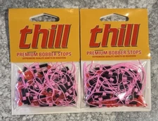 2 Packs 40 PK Thill Bobber Stops Flourescent Pink