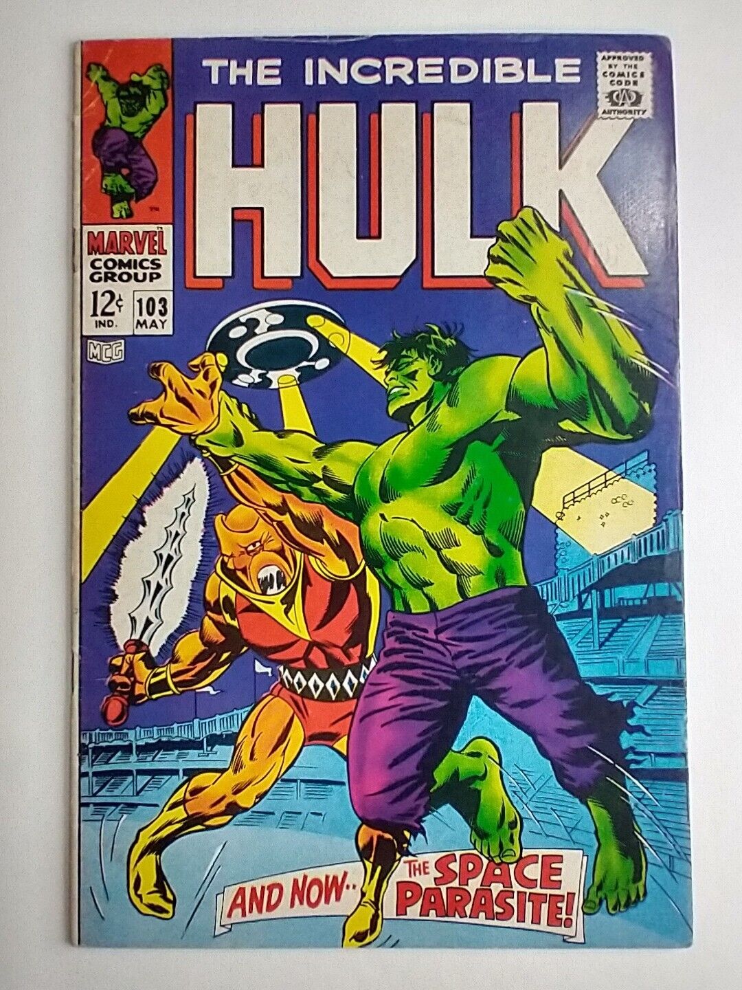 Marvel Comics Incredible Hulk #103 1st Appearance Space Parasite (Randau) FN-