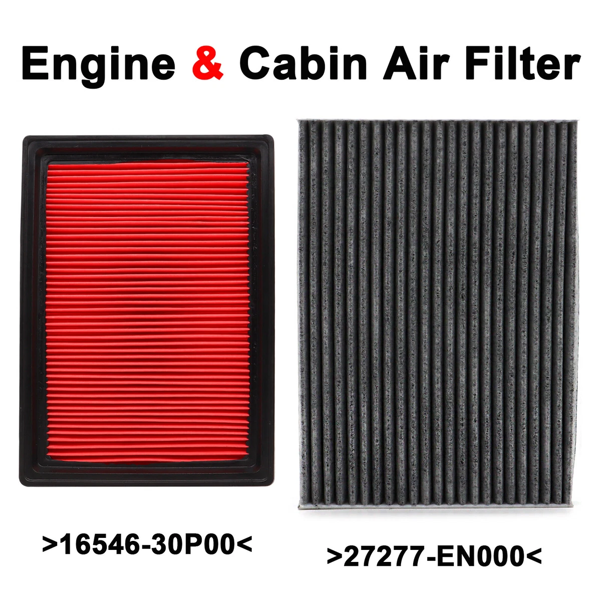 Combo Set Engine Cabin Pollen Air Filter For Nissan Rogue X Trail