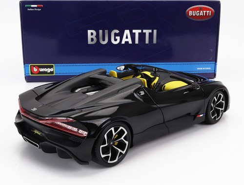 MODELLINO AUTO STATICO BURAGO BUGATTI W16 MISTRAL 2023 NERO SCALA 1/18 - Foto 2 di 12