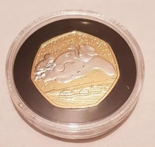 2018 Snowman 50p Rare Uncirculated Collectable Rhodium & Gold Plated Coin 24ct