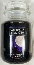 Yankee Candle MIDSUMMER'S NIGHT tarro grande 22 OZ negro calentador de casa cera nueva