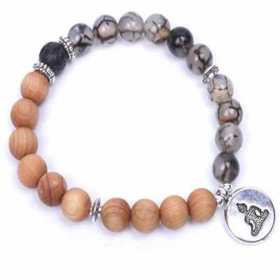 8mm Cracked stone Serpeg Giante Bracelet Lucky Healing Fabric Party