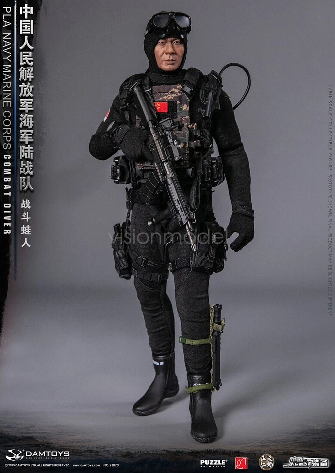 Figura de acción 1/6 DAMTOYS DAM 78073 PLA Navy Marine Corps Combat Diver nueva Foto 3 de 4