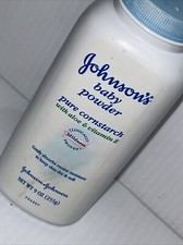 Johnson  s Baby Powder Pure Cornstarch 9oz Aloe  Vitamin E NEW NO SEAL/167