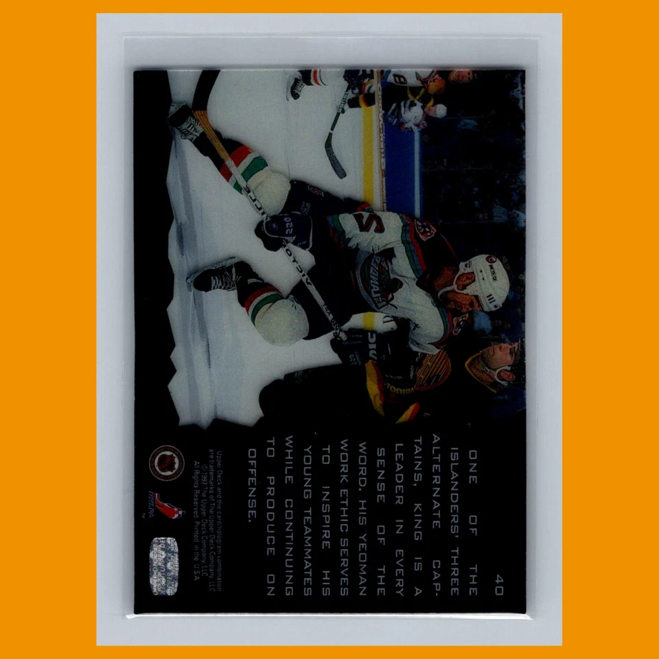 Derek King #40 1996 Upper Deck Ice New York Islanders Hockey Card NHL NM - Image 2 of 3