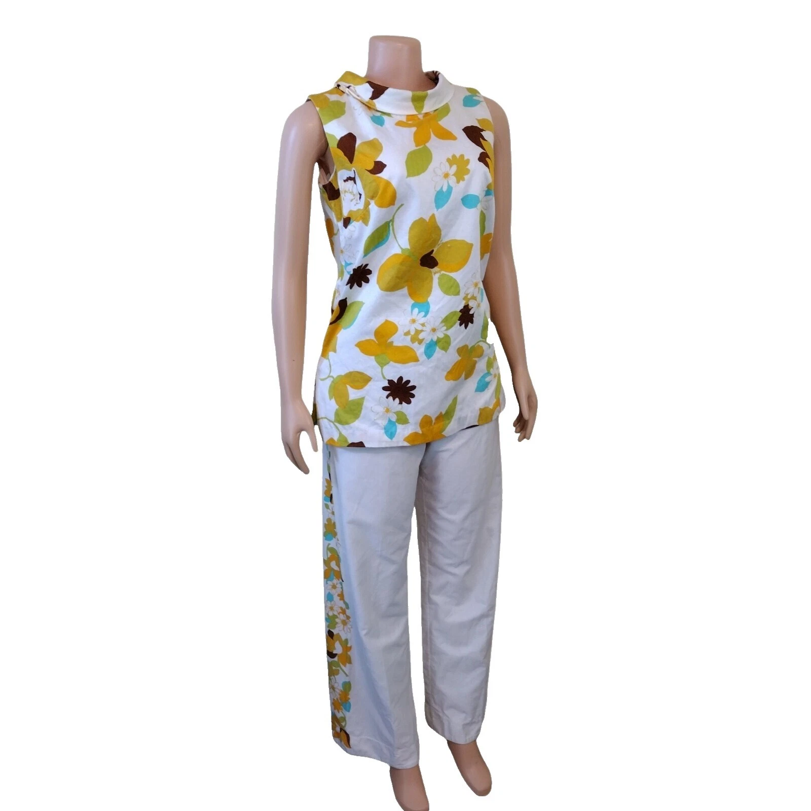 Mezcla de algodón 1960s Vintage Monos y monos cortos para mujeres