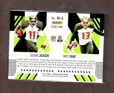 2017 Panini Unparalleled Perfect Pairs MIKE EVANS / DESEAN JACKSON