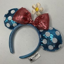 Disney Parks Headband Flower Bow Polka Dot Hat Sequins Minnie Ears MM