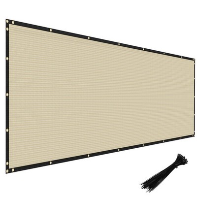 4' 5' 6' 8' Tall Privacy Fence Screen Beige Windscreen Yard Shade Mesh Cover