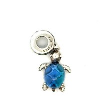 Pandora .925 Sterling Silver Murano Glass Sea Turtle Dangle Charm, ALE , 2.8g