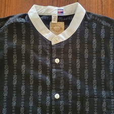 Wah Maker Frontier Pullover Cowboy Shirt Banded Collar Black Stylized Stripe