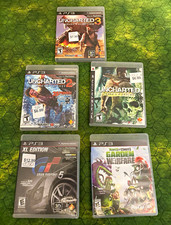 PlayStation 3 PS3 Game Lot: Uncharted 1-3, PvZ, DiRT 3 SEE PHOTOS AND DESC NO GT