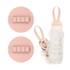 3-Pack Bath Scrubber Kit: 2 Silicone Exfoliating Pats Double-Sided Long Han...