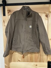 Carhartt Men s Full Swing Loose Fit Jacket Quick Duck Insulated Brown Pockets L