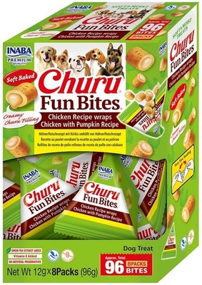 INABA Dog Churu Fun Bites Chicken with Pumpkin weiche Hundeleckerlis 8x12g