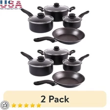 7 Piece Non Stick Cookware Set Aluminum Pots Pans Kitchen Cooking Essentials New