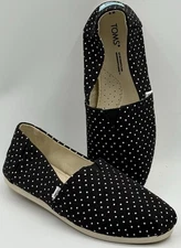TOMS Black & White Polka Dot Flats Slip on Wmn’s Sz 6 NWOT Comfort