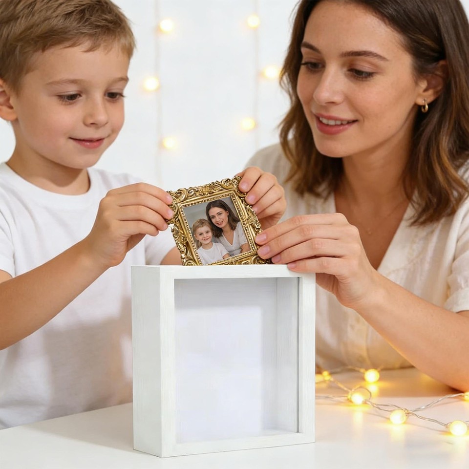DIY Tiny Museum Silhouette Box, Tiny Museum Frames with Lights Figurines, 2026 Celebrate Your Unique Memories in Style for Anniversary, Wedding, Birthday & Home Décor (White