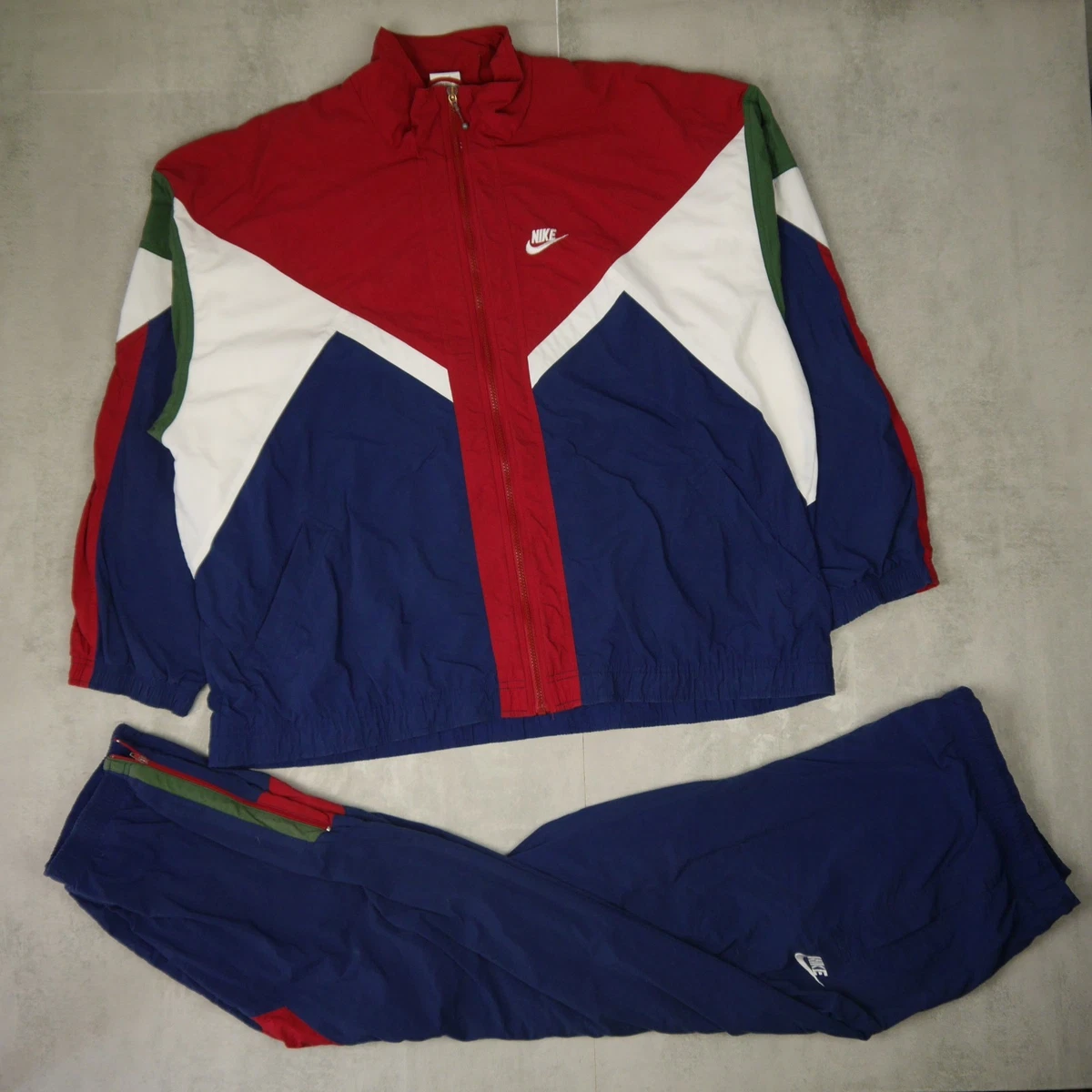 Nike Trainingsanzug Herren XL navy Colorblock Retro 90s Track Suit Jacke Hose