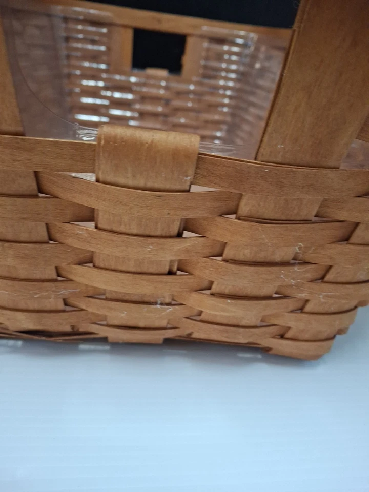 Vintage Retired 1985 Longaberger Large Laundry Basket with Plastic Insert 24x17 - Image 4 of 4