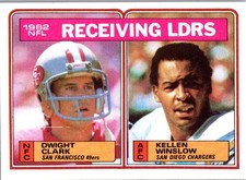 1983 Topps #203 1982 Receiving Leaders - Dwight Clark / Kellen Winslow