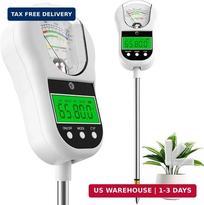 7-in-1 Soil Test Kit, Soil Moisture Meter/pH Meter/Light Intensity/Fertility/Air