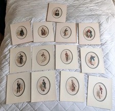 Lot of 13x Antique Prints of Charles Dickens Characters by Kyd (1887)