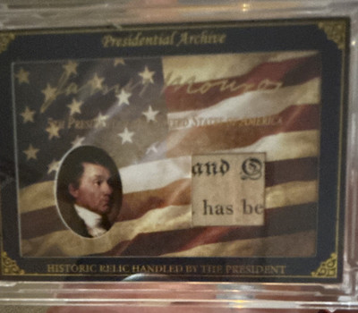 A Word From POTUS James Monroe Signed 2025 Historic Relic Card Politics Theme