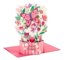 Hallmark Paper Wonder Pop-Up Card With Envelope Happy Birthday Butterly Moves 