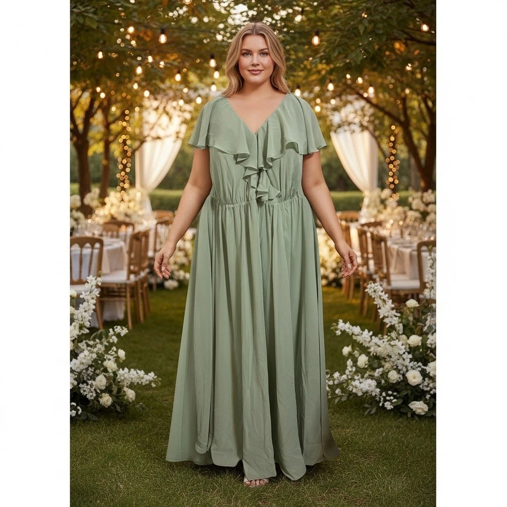 blue dress for baby girl Zapaka Women Grey Green Bridesmaid Dress with Slit Square Neck Printed Flower Wedding Guest Dress, Dusty Sage / US16W