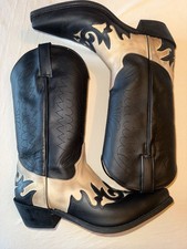 Tony Mora Cowboystiefel Leder schwarz/beige B...