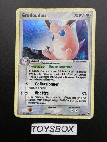 Carte Pokémon Grodoudou Holo 13/100 / Bloc EX Gardiens De Cristal / Played FR - Picture 2 of 3