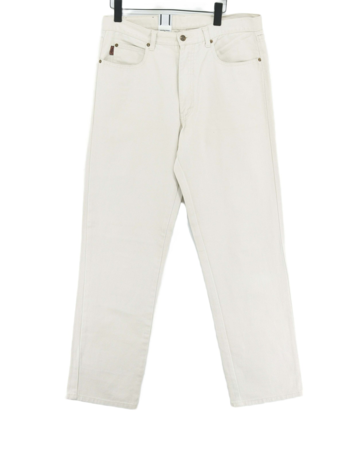 Jeans uomo Yves Saint Laurent W 36 pollici; L 34 in panna 100% cotone dritto